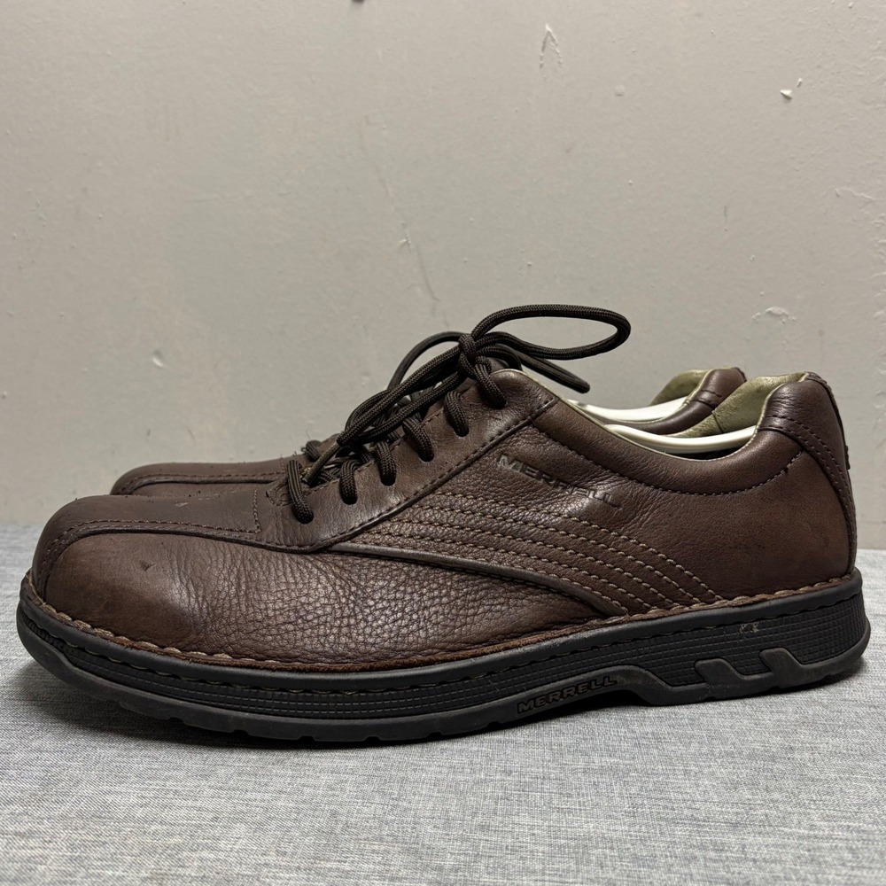 Merrell World Compass Stollen Mens 13 Brown Leather Oxford Shoes J45139 Comfort